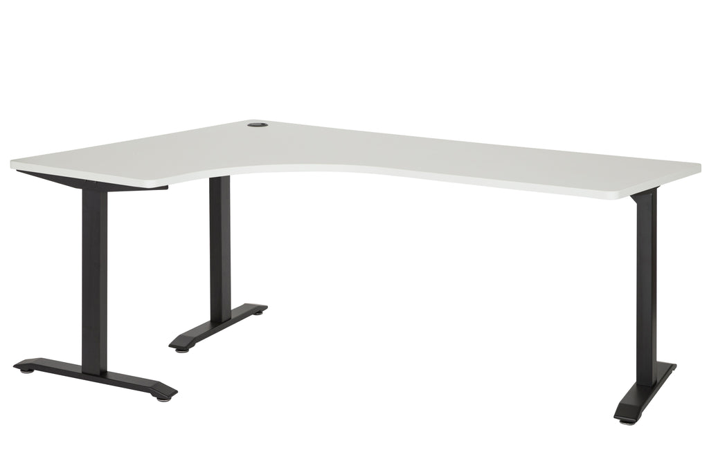 EMERGE 1200x1800 LEFT HAND WORKSTATION BLACK METAL FRAME WITH WHITE TOP