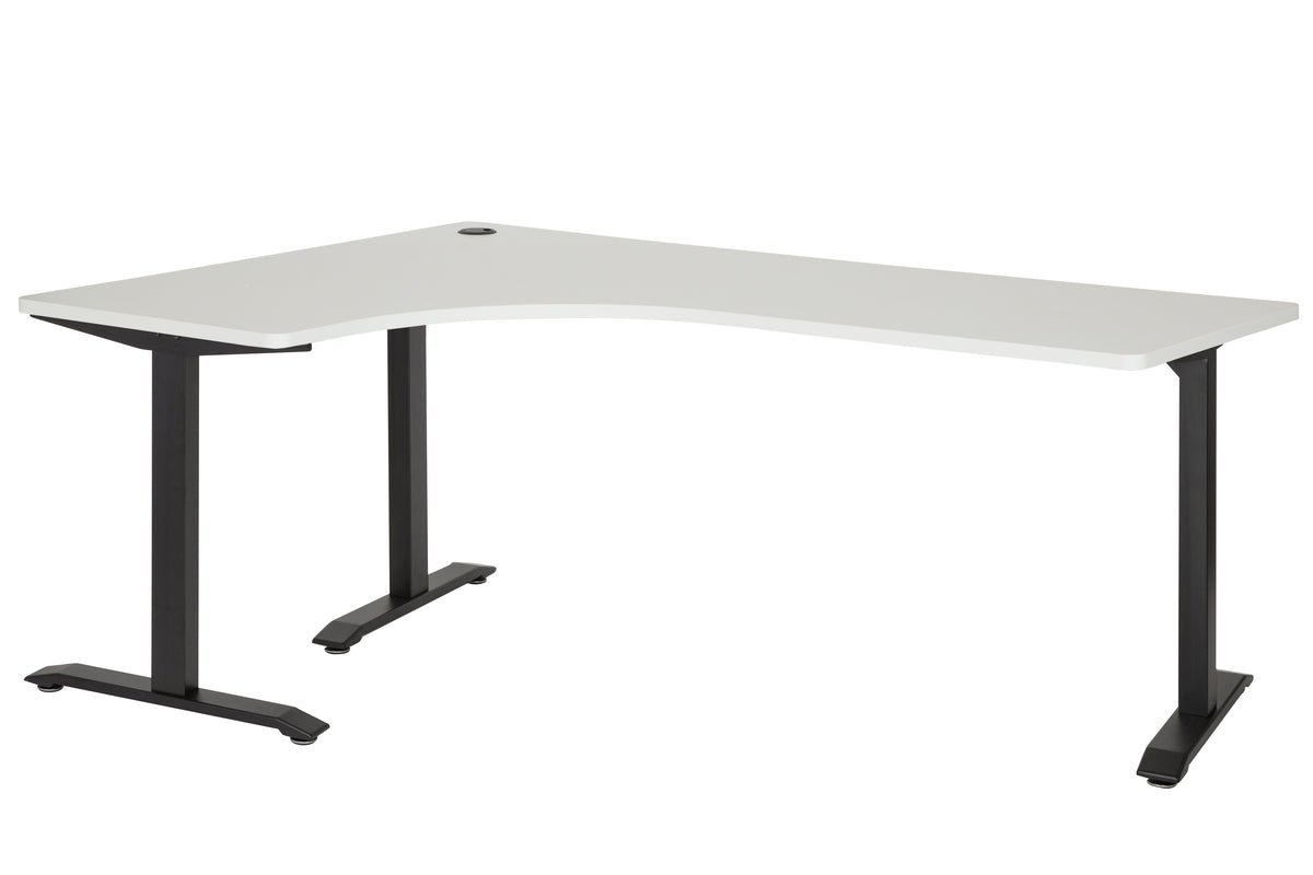 EMERGE 1200x1800 LEFT HAND WORKSTATION BLACK METAL FRAME WITH WHITE TOP
