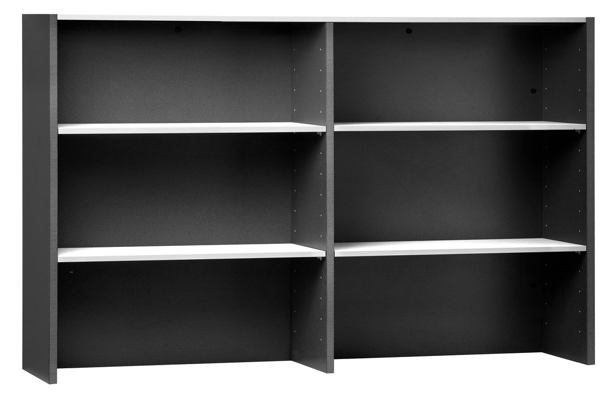 EMERGE OFFICE HUTCH FOR 1800W DESKS  IRONSTONE FRAME WITH WHITE WORKTOP