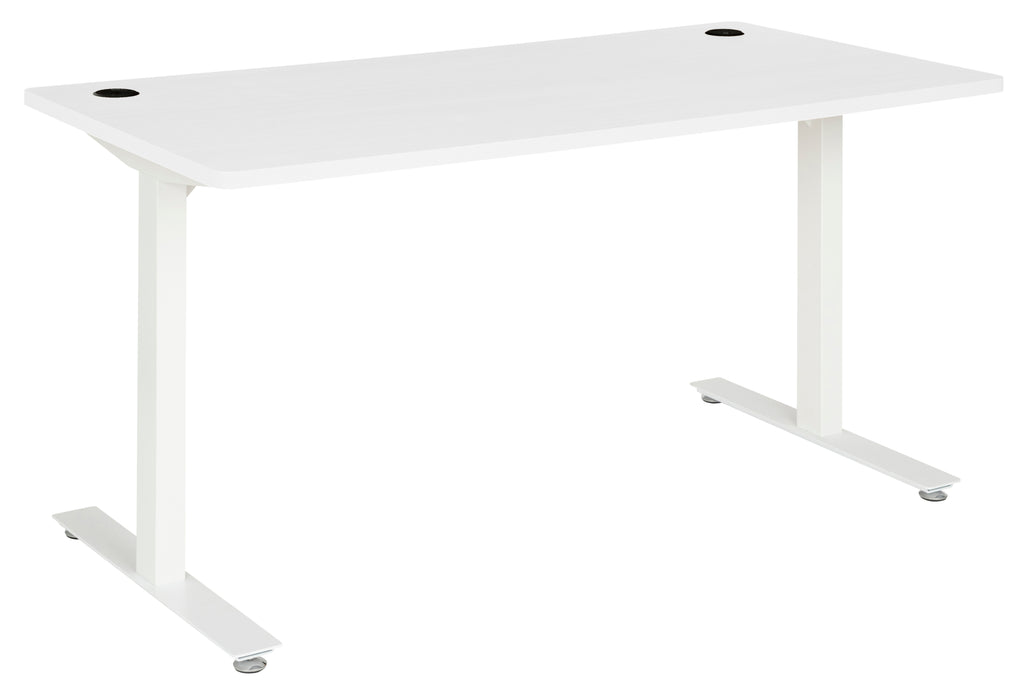 AMPLIFY 1500x750  STRAIGHT DESK WHITE TOP WITH WHITE METAL FRAME