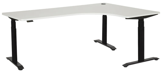 PULSE RAPID ASSEMBLY TRI-MOTOR  1800x1200x600 3 STAGE HEIGHT ADJ RIGHT HAND CORNER WORKSTATION BLACK BASE WITH WHITE TOP