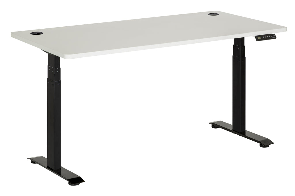 EMERGE RAPID ASSEMBLY ELECTRIC DESK 1500Wx750D BLACK METAL FRAME WITH WHITE TOP