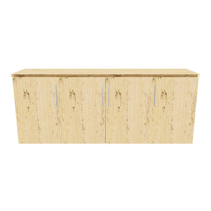 PULSE OFFICE CREDENZA 1500Wx450D IRONSTONE FRAME BEECH TOP AND DOORS