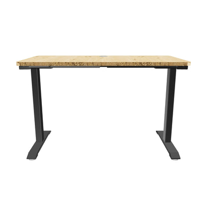 EMERGE 1200Wx600D  STRAIGHT DESK PACIFIC OAK TOP WITH BLACK METAL FRAME