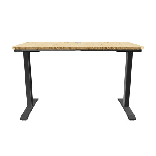 EMERGE 1200Wx600D  STRAIGHT DESK PACIFIC OAK TOP WITH BLACK METAL FRAME