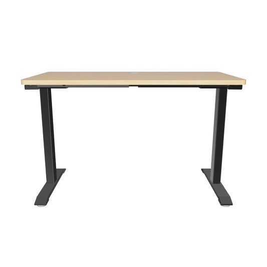 EMERGE 1200Wx600D STRAIGHT DESK BEECH TOP WITH BLACK METAL FRAME